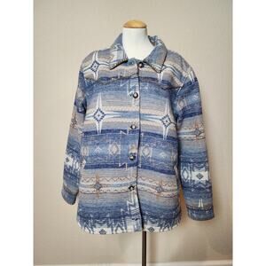 Idyllwind Miranda Lambert Aztec Southwestern Wool Blend Blue Jacket Women’s XL